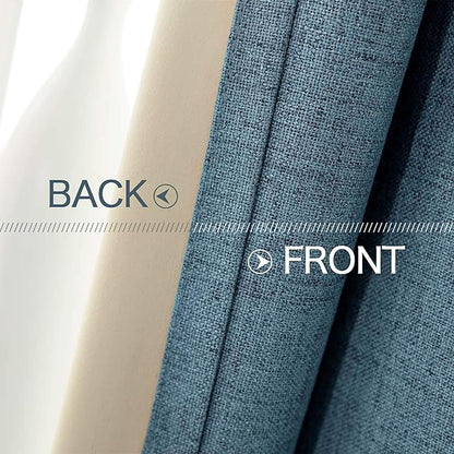 MIULEE Linen Texture Curtains for Bedroom Solid 100% Blackout Thermal Insulated - Image 6