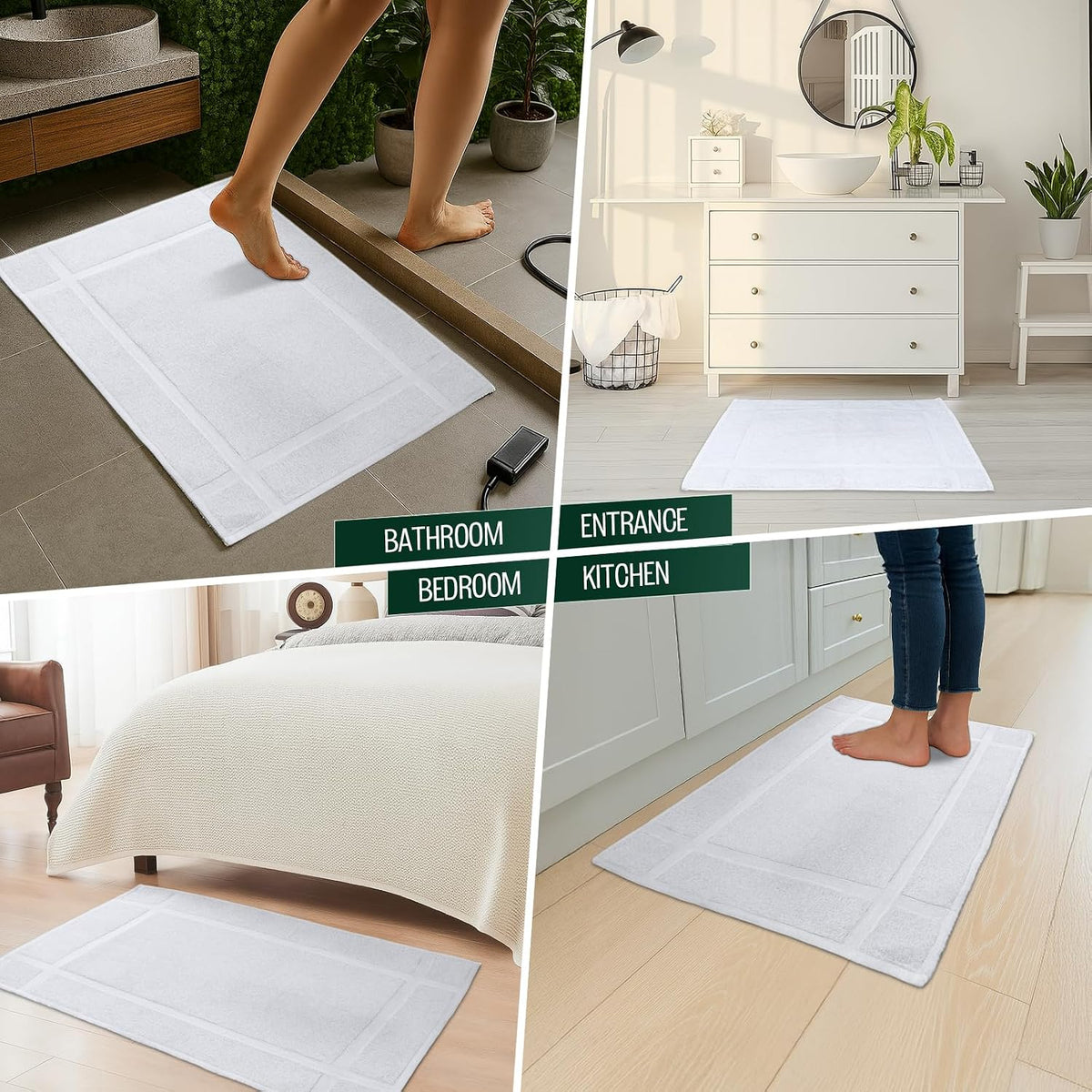 pearl linens 6 pack cotton bath mats for on a desk or shelf