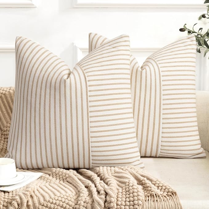 YCOLL Farmhouse Pillow Covers 22x22, Modern Accent Square Throw Pillow Covers by PillowCoversExpert