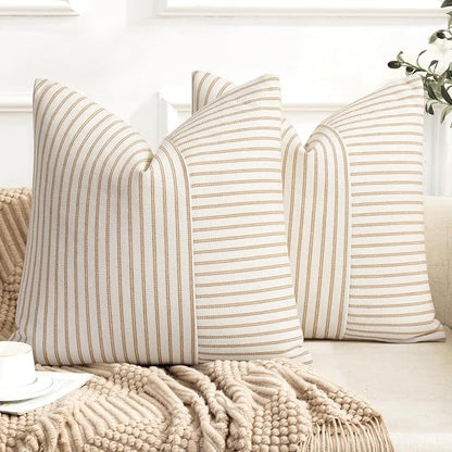 YCOLL Farmhouse Pillow Covers 20x20, Modern Accent Square Throw Pillow Covers by PillowCoversExpert