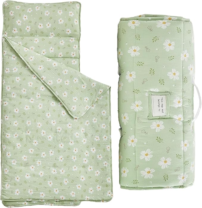Toddler Nap Mat with Removable Pillow, Ultra Soft Slumber Bags by DuShow