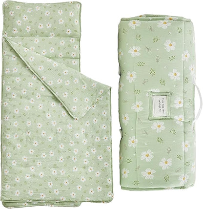 Toddler Nap Mat with Removable Pillow, Ultra Soft Slumber Bags by DuShow