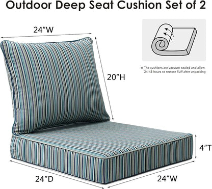 Sunbrella Outdoor Patio Chair Cushions Set, Water-Repellent, Fade Resistant - Image 6