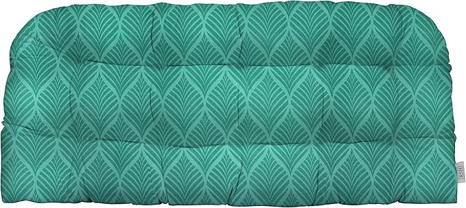 RSH DECOR: Tufted Wicker Loveseat Cushion | 41” x 19" | All-Weather Spun Fabric by RSHDECOR