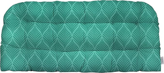 RSH DECOR: Tufted Wicker Loveseat Cushion | 41” x 19" | All-Weather Spun Fabric by RSHDECOR
