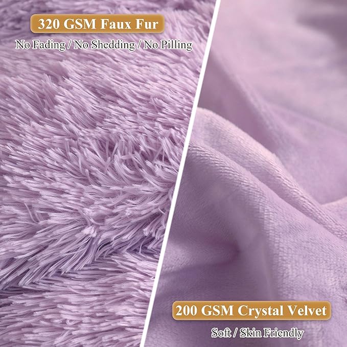 XeGe Faux Fur Throw Pillow Cases, Plush Shaggy Soft Pillow Covers, Fluffy - Image 4