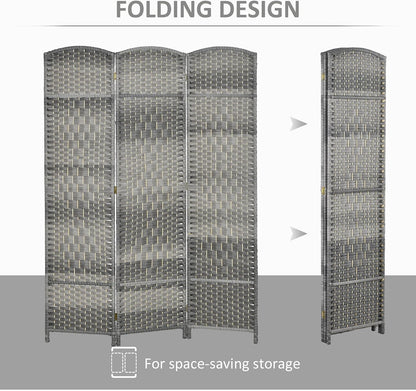homcom 3 panel room divider 6 ft privacy, close-up detail