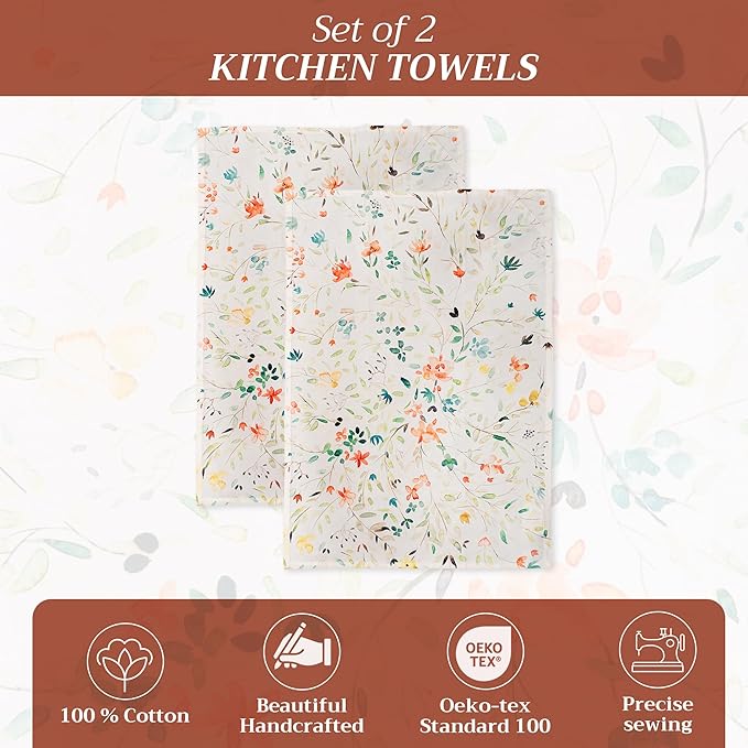 Maison d' Hermine Kitchen Towels Set of 2 100% Cotton 27.50" x 20" Reusable - Image 2