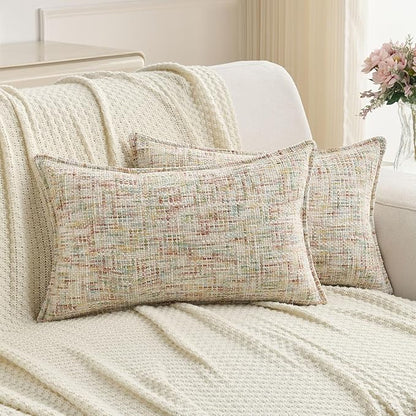 FUTEI Colorful Decorative Throw Pillow Covers 12x20 Inch Set of 2, Soft by FUTEI