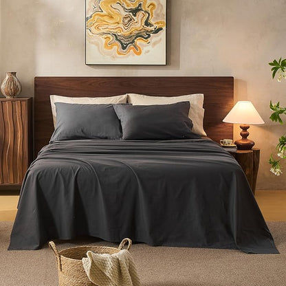 100% Linen Sheets California King Size, Breathable & Durable 4-Piece Bed Flax by overket