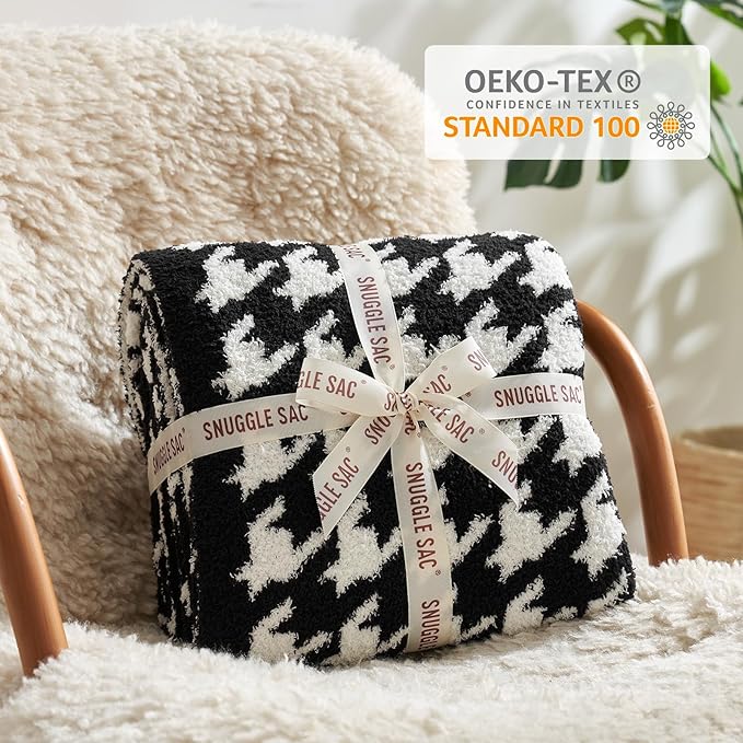 Snuggle Sac Houndstooth Throw Blanket - Image 4