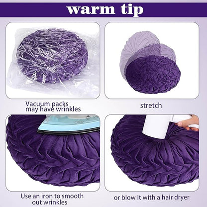 Yerliker 6 Pcs Floor Pillow Cushions 15inch Round Velvet Throw Pillows Colorful - Image 4