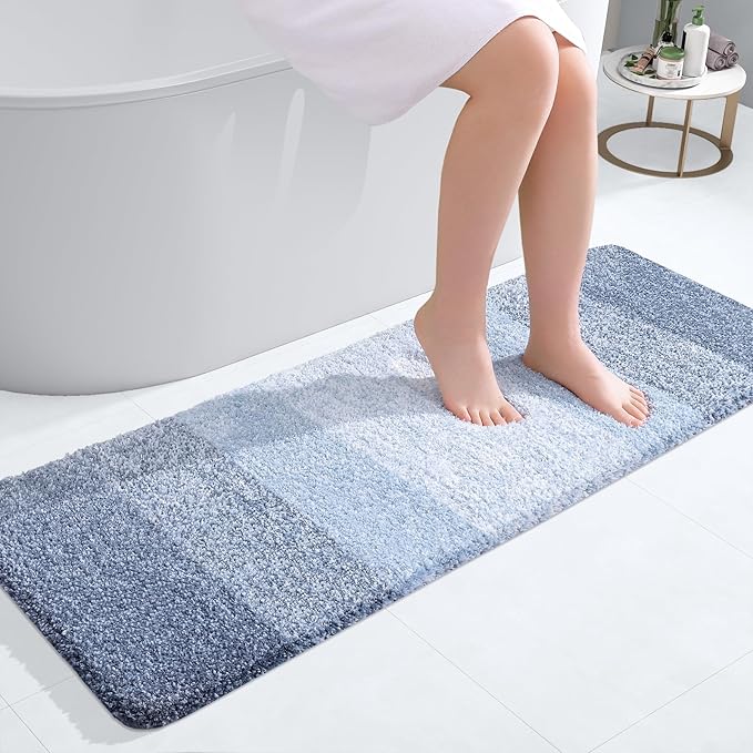 OLANLY Bathroom Runner Rugs 47x17, Extra Soft Absorbent Microfiber Bath Rugs by OLANLY