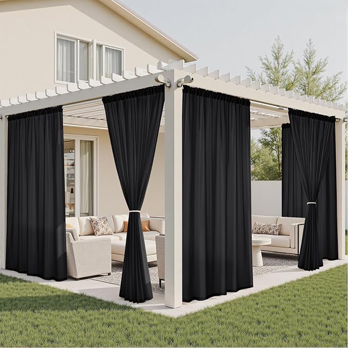 HOMEIDEAS Halloween Non-See-Through Black Privacy Semi Sheer Curtains 108 - Image 8