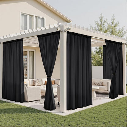 HOMEIDEAS Halloween Non-See-Through Black Privacy Semi Sheer Curtains 108 - Image 8