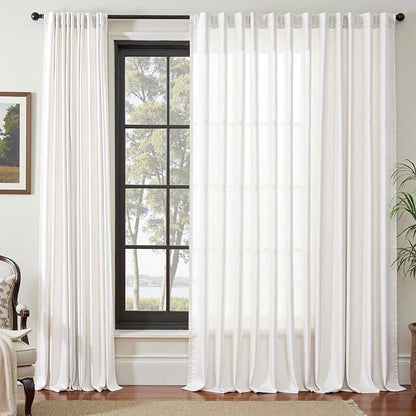 jinchan Linen Blend Curtain 84 inch Length 1 Panel - Image 2