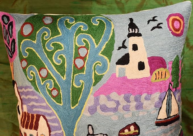 Green Coastal Pillow Cover Blue Nautical Accent Throw Pillowcase Karla Gerard - Image 3