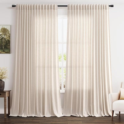 Nanspring Extra Wide 100x96 Inch Linen Curtains by Nanspring