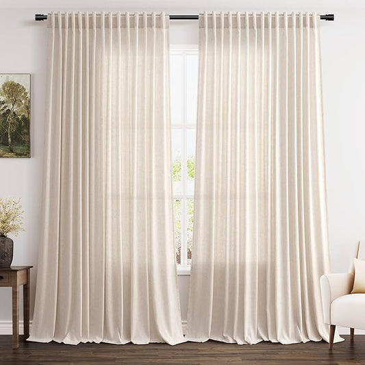 Nanspring Extra Wide 100x96 Inch Linen Curtains by Nanspring