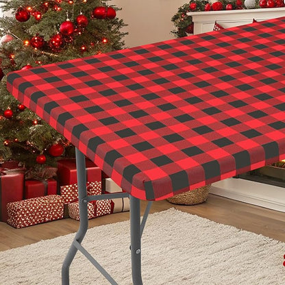 Smiry Rectangle Picnic Table Cloth, Elastic Waterproof Fitted Vinyl Tablecloths by Smiry