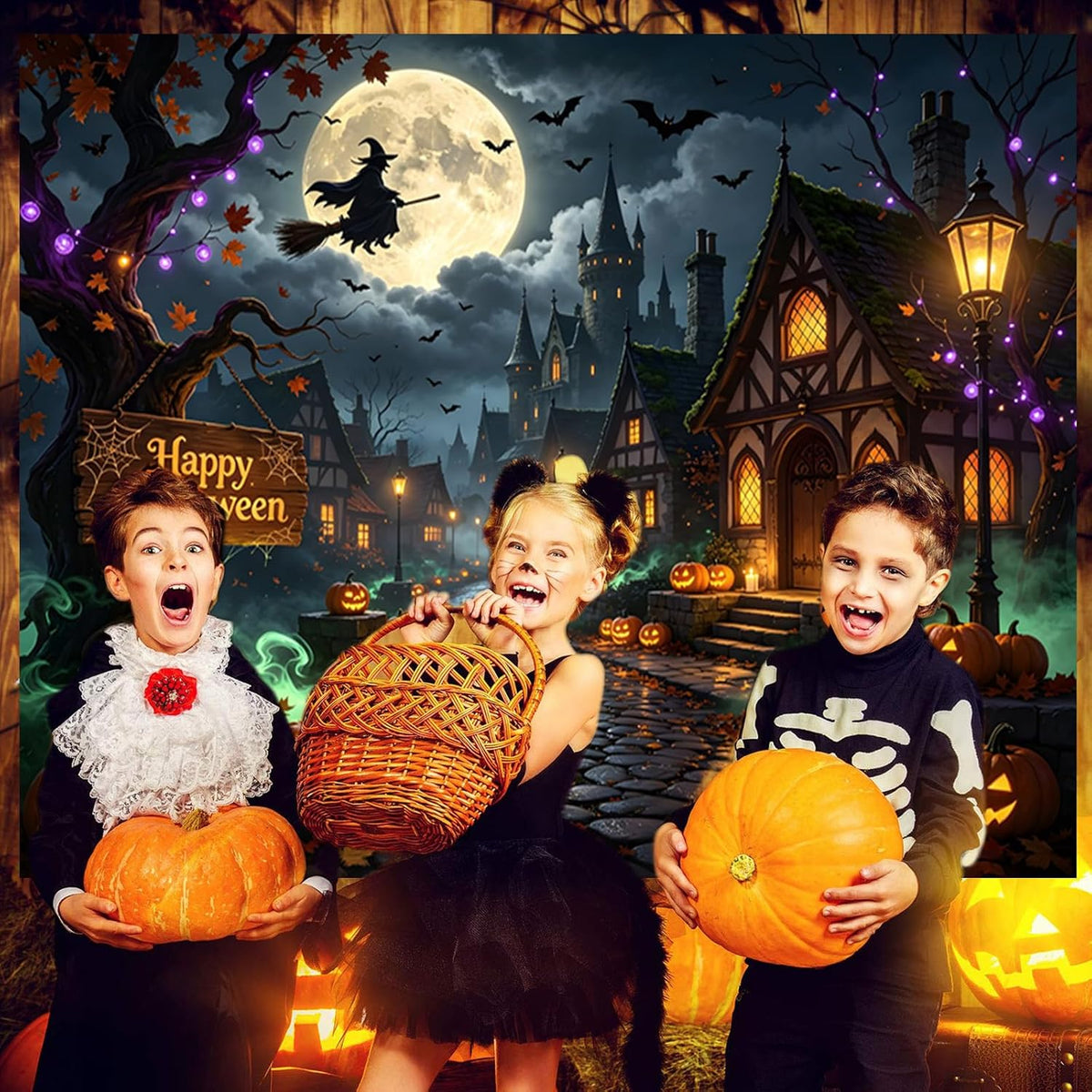 10x10ft Halloween Backdrop Haunted House Halloween Backdrop for Photography