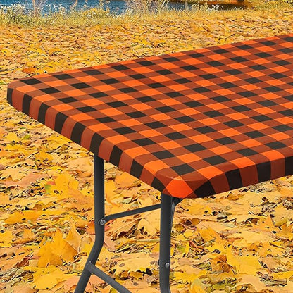 Smiry Rectangle Picnic Table Cloth, Elastic Waterproof Fitted Vinyl Tablecloths by Smiry