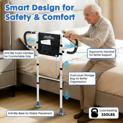bed rails for elderly adults safety, bed assist, close-up detail
