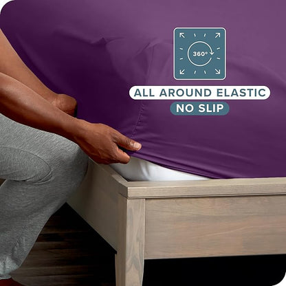 Bare Home 2-Pack Fitted Bottom Sheets Split King - Image 3