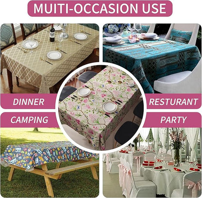 Rectangle Table Cloth, 100% Waterproof Tablecloth Oil Proof Spill Proof Vinyl - Image 7