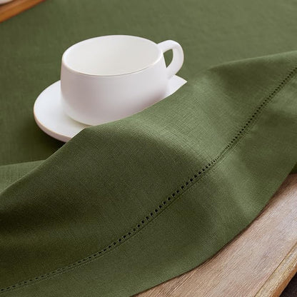 Solino Home Linen Olive Table Runner 90 Inches Long - Image 9