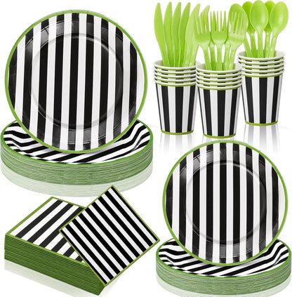 210 Pcs Halloween Plates and Napkins Party Supplies for 30 Guests