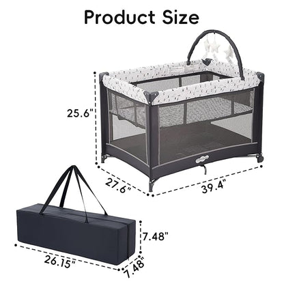 Pamo Babe Pack and Play with Bassinet, Portable Playard - Image 6
