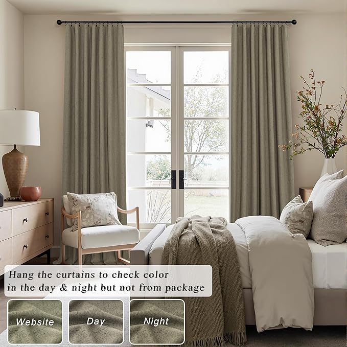Pitalk Taupe Blackout Curtains 84 Inches Long - Image 2