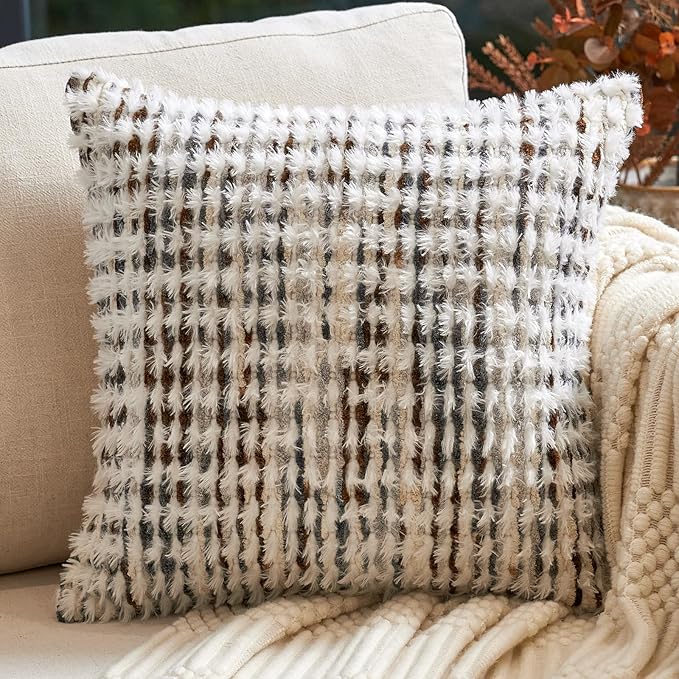 Aeckself Boho Chenille Tufted Pillow Cover 20 x 20 Inch, Decorative Square by AECKSELF