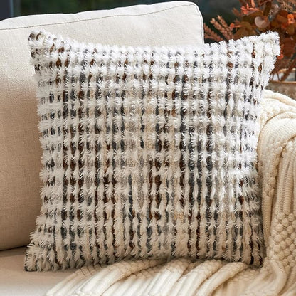 Aeckself Boho Chenille Tufted Pillow Cover 18 x 18 Inch, Decorative Square by AECKSELF