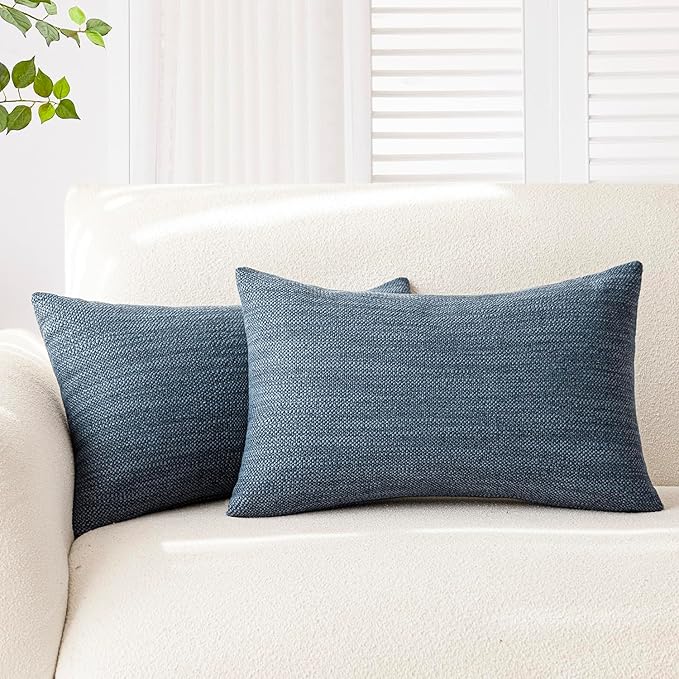 Foindtower Set of 2 Decorative Textured Burlap Linen Throw Pillow Covers by Foindtower