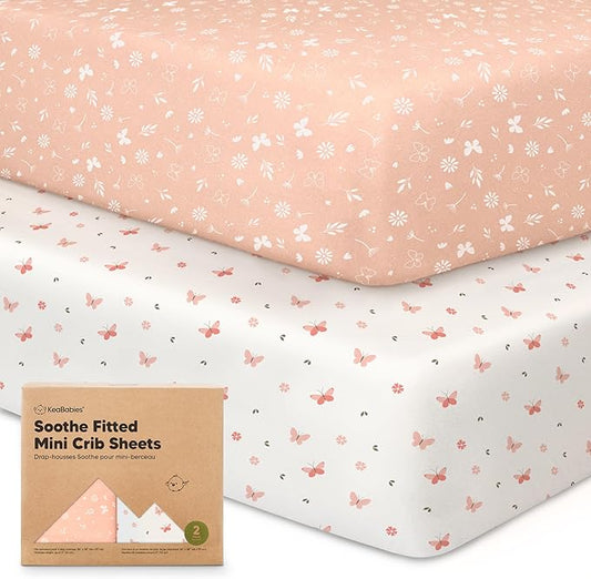 2-Pack Mini Crib Sheets Fitted by KeaBabies