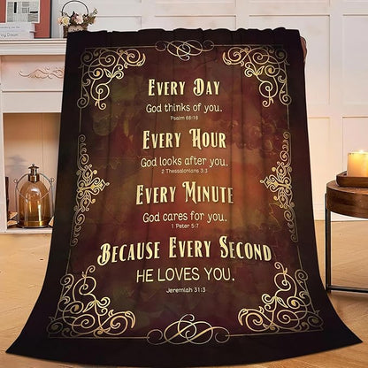 Christian Blanket Religious Throw Blanket Bible verse Quotes Flannel Stuff by Unknown