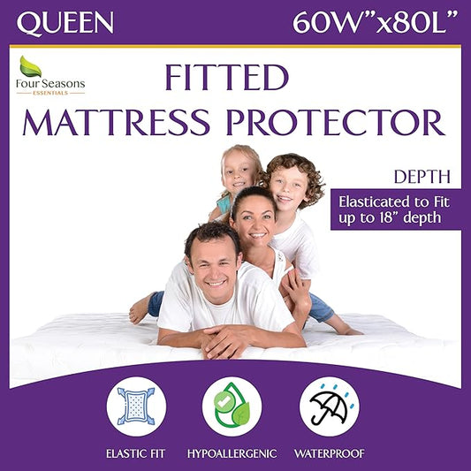 Queen Size Waterproof Mattress Protector by FourSeasonsEssentials