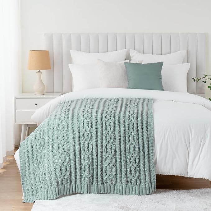 Battilo Sage Green Throw Blanket - Image 7