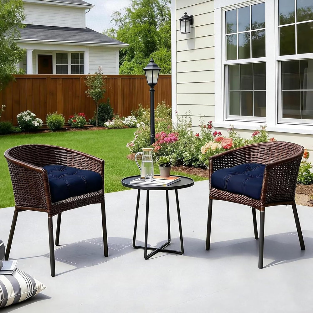 Black Waterproof Wicker Seat Cushion for Outdoor Indoor
