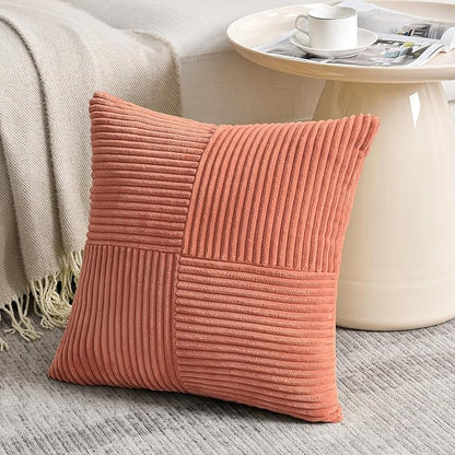 Fancy Homi 2 Packs Coral Decorative Throw Pillow Covers 18x18 Inch - Image 2