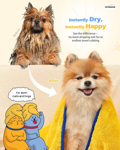 pethroom ultra absorbent pet towel | quick-drying, soft, close-up detail