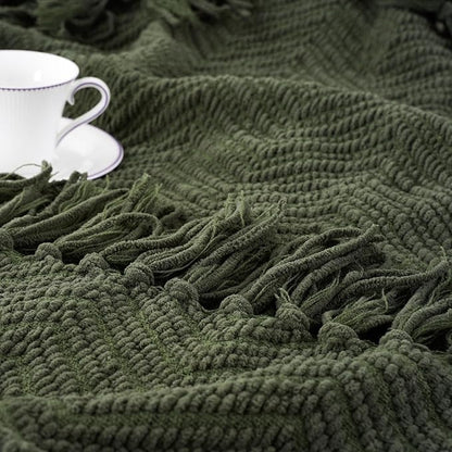BATTILO HOME Olive Green Throw Blankets - Image 9