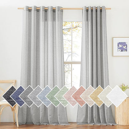 NICETOWN Linen Sheer Sliding Door Curtains 84 inch Long by NICETOWN