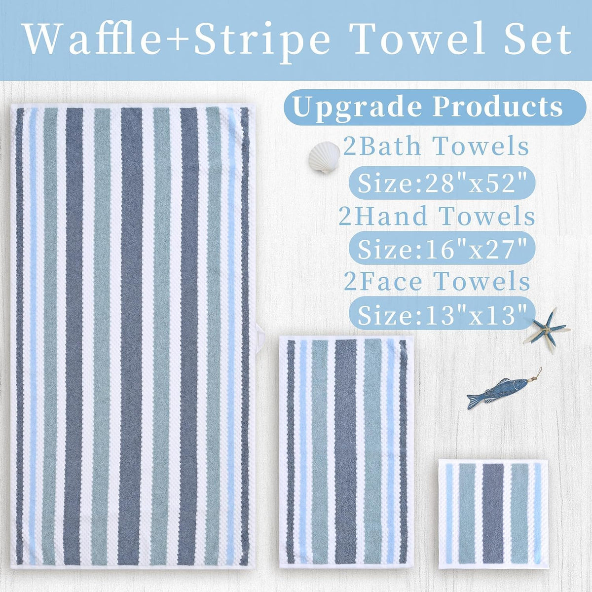 voova & movas stripe towels, cotton blend, ultra, side view