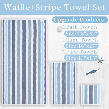 voova & movas stripe towels, cotton blend, ultra, side view