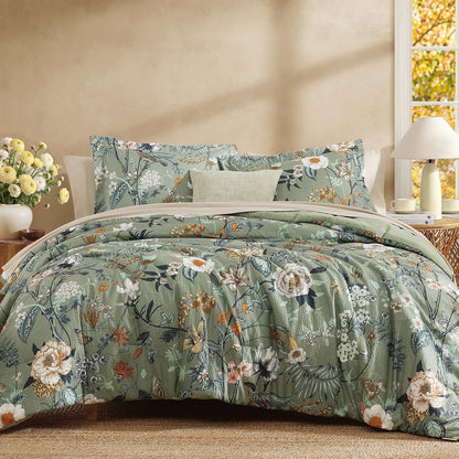 full size comforter sets - 7 pieces floral, main product view