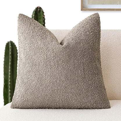 Foindtower Decorative Textured Boucle Throw Pillow Covers Accent Solid Pillow by Foindtower
