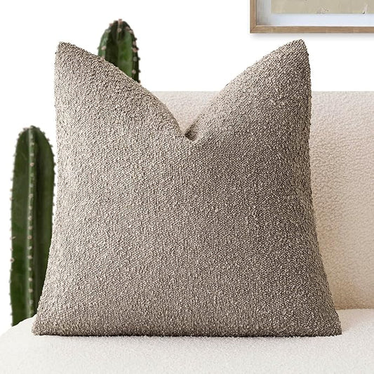 Foindtower Decorative Textured Boucle Throw Pillow Covers Accent Solid Pillow by Foindtower